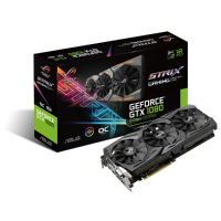 Videokaart Asus Nvidia Geforce Gtx1080 Strix 8 Gb Gddr5x Ram Pcie X16 Hdmi, Dvi, Displayport
