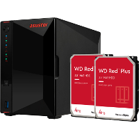 Asustor Nimbustor 2 incl. 2X WD Red Plus 4 TB harde schijf nas LAN, USB, HDMI