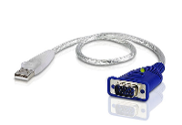 ATEN 2A 130G VGA / USB Adapter [1x VGA stekker   1x USB A 2.0 Stekker] Transparant 0.35 M