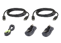 ATEN KVM Aansluitkabel [1x DisplayPort stekker, USB A 2.0 Stekker, Jackplug male 3,5 mm   1x USB 2.0 Bus B, Jackplug male 3,5 mm, DisplayPort stekker] 3.00 M