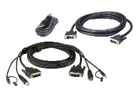 ATEN KVM Aansluitkabel [1x DVI D stekker, USB A 2.0 Stekker, Jackplug male 3,5 mm   1x DVI D stekker, USB 2.0 Bus A, Jackplug male 3,5 mm] 1.80 M Zwart