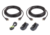 ATEN KVM Aansluitkabel [1x HDMI stekker, USB A 2.0 Stekker, Jackplug male 3,5 mm   1x HDMI stekker, Jackplug male 3,5 mm, USB 2.0 Bus B] 3.00 M Zwart