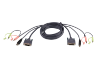 ATEN KVM Aansluitkabel [2x Jackplug male 3,5 mm, DVI stekker 18+1 polig, USB A 2.0 Stekker   2x Jackplug male 3,5 mm, DVI stekker 18+1 polig, USB A 2.0
