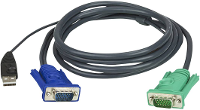 ATEN KVM Adapter [1x VGA stekker   1x VGA stekker, USB A 2.0 Stekker] 1.20 M Zwart