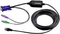 ATEN KVM Adapter [2x PS/2 stekker, VGA stekker   1x RJ45 bus] 4.50 M Zwart