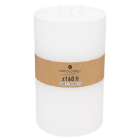 Atmosphera Cilinderkaars / stompkaars groot   wit   3 lonten   14 x 23 cm   160 branduren