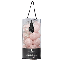 Atmosphera Lichtslinger   20 verlichte balletjes   6 cm   lichtroze   435 cm   stekker