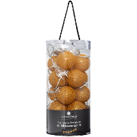 Atmosphera Lichtslinger   20 verlichte balletjes   6 cm   mosterdgeel   435 cm   stekker