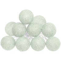 Lichtslinger/lichtsnoer met 10 decoratieve verlichte balletjes   lichtgroen   165 cm   batterij
