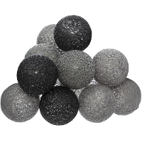 Lichtslinger/lichtsnoer met 10 decoratieve verlichte balletjes   multi kleur mix   165 cm   batterij