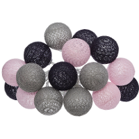 Lichtslinger/lichtsnoer met 16 decoratieve verlichte balletjes 3.5 Cm   multi kleur mix   255 cm