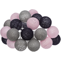 Lichtslinger/lichtsnoer met 20 decoratieve verlichte balletjes   multi kleur mix   435 cm   stekker