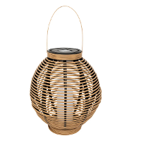 Atmosphera Solar tuin lantaarn   naturel rotan   38 x 43 cm   buiten/binnen   Led kaars licht