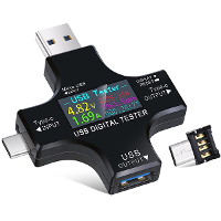 2 In 1 Type C USB Tester kleurenscherm LCD digitale multimeter USB C spanning stroom Voltmeter Amp Volt Ammeter Tester U
