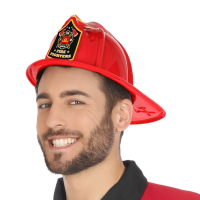 Brandweer verkleedhelm   kunststof   volwassenen   thema feest hoeden   brandweerman  vrouw