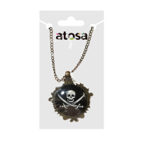 Carnaval/verkleed accessoires Piraten / Halloween sieraden   ketting schedel met zwaarden