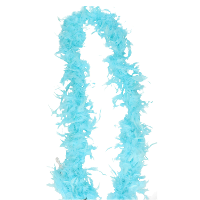 Carnaval verkleed boa met veren   ijs blauw   180 cm   45 gram   Glitter and Glamour