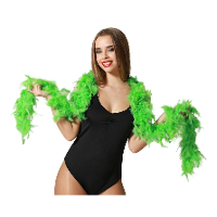 Carnaval verkleed boa met veren   neon groen   180 cm   45 gram   Glitter and Glamour