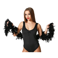 Carnaval verkleed boa met veren   zwart   180 cm   45 gram   Glitter and Glamour