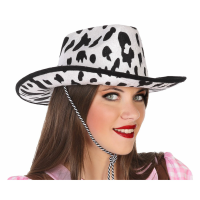 Carnaval verkleed Cowboy hoed Cows   wit/zwart   volwassenen   Koeien print