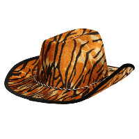 Atosa Carnaval verkleed hoed   cownboy   bruin   volwassenen   Tijger print