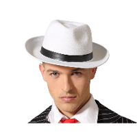 Carnaval verkleed hoed voor een Maffia/gangster   wit   polyester   heren/dames