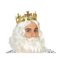 Atosa Carnaval verkleed konings kroon   goud kleur   met edelstenen   plastic   heren