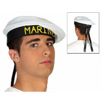 Carnaval verkleed Matroos/matrozen hoedje   wit/zwart   voor volwassenen   Maritiem thema