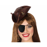Carnaval verkleed mini hoedje voor een Piraat   bruin   diadeem   dames