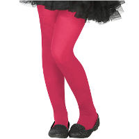 Carnaval verkleed panty voor kinderen   neon roze   40 denier   voor 6 tot 12 jaar