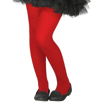 Carnaval verkleed panty voor kinderen   rood   40 denier   voor 6 tot 12 jaar