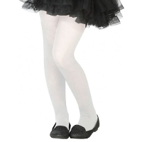 Carnaval verkleed panty voor kinderen   wit   40 denier   voor 6 tot 12 jaar