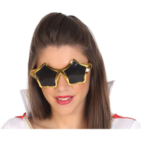Carnaval/verkleed party bril Stars   Disco/eighties thema   goud   volwassenen