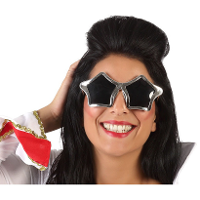 Carnaval/verkleed party bril Stars   Disco/Eighties thema   zilver   volwassenen