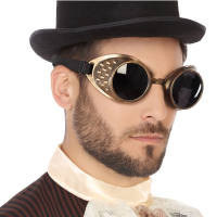 Carnaval/verkleed party bril Steampunk Dude   zwart   volwassenen   piloot/professor