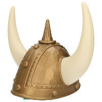 Carnaval verkleed Viking helm   brons/wit   met hoorns   plastic   heren