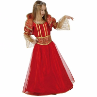 Carnaval verkleedkleding   koningin kostuum   voor meisjes   rood   jurk