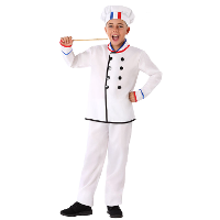Chef/kok verkleed kostuum   wit   voor kinderen   3 delig
