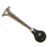Clowns toeter verkleed accessoires   zilver   knijptoeter   20 cm   metaal
