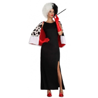 Cruel lady verkleedkleding kostuum voor dames   Jurk   met stola