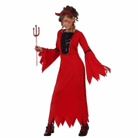 Duivel verkleed jurkje   voor meisjes   rood   Horror / Halloween thema verkleedkleding