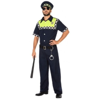 Engelse politie verkleed pak/kostuum voor heren   blauw   met pet
