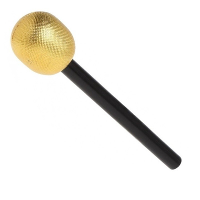 Gouden speelgoed microfoon   kunststof   25 cm   optreden