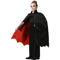 Halloween Dracula verkleed cape   voor kinderen   dubbelzijdig   rood/zwart   L66 cm