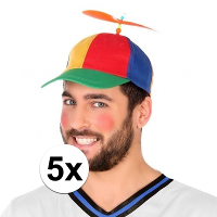Helikopterpet met gekleurde propeller   5x   voor volwassenen   polyester