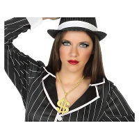 Ketting dollar teken   goud   rapper/pimp kostuum   Carnaval   verkleed accessoires