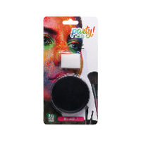 Atosa OIL grimeer schmink met sponsje   zwart   6 gram   carnaval/verkleed thema