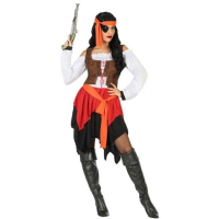 Atosa Piraat Mary   verkleedpak dames   rok shirt ceintuur hoofdband