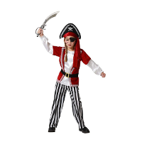 Piraten/zeerover verkleedkostuum   kinderen   rood   carnaval   4 delig
