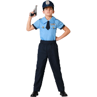 Politie agent verkleed kostuum   blauw   voor kinderen   4 delig